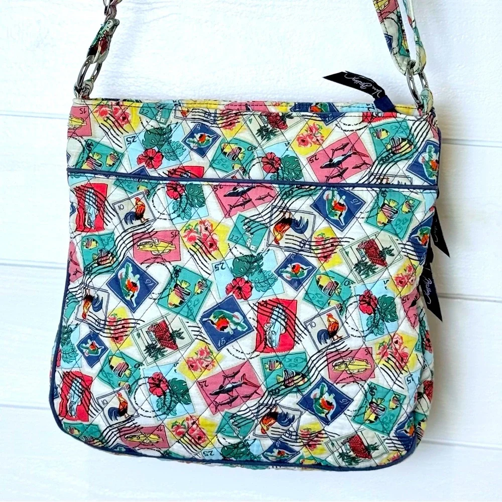 Vera Bradley Quilted “Cuban Stamps” Crossbody Hipster Crossbody Bag Purse - Picture 5 of 16